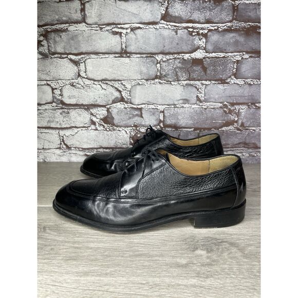 Johnston & Murphy Black Leather Square Toe  Italy Dress Shoes Men Sz 10M US/43EU - Picture 13 of 16